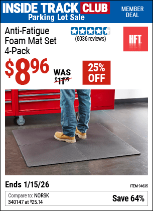 Harbor Freight Coupons, HF Coupons, 20% off - 4 Piece Anti-fatigue Foam Mat Set