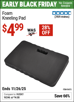 Harbor Freight Coupons, HF Coupons, 20% off - Heavy Duty Foam Kneeling Pad for $3.99