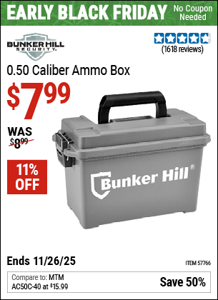Harbor Freight Coupons, HF Coupons, 20% off - 0.50 Caliber Ammo Box