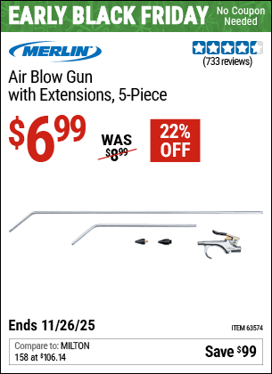 Harbor Freight Coupons, HF Coupons, 20% off - Merlin Air Blow Gun With 2 Ft. Extension