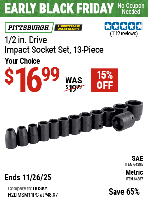 Harbor Freight Coupons, HF Coupons, 20% off - 13 Piece, 1/2