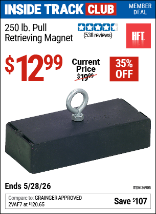 Harbor Freight Coupons, HF Coupons, 20% off - 250 Lb. Pull Retriving Magnet