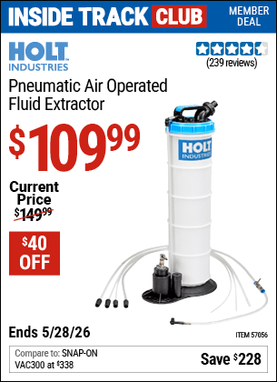 Harbor Freight Coupons, HF Coupons, 20% off - Pneumatic Air Operated Fluid Extractor