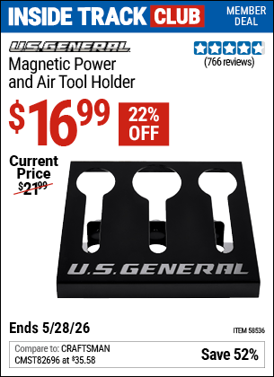 Harbor Freight Coupons, HF Coupons, 20% off - U.S. GENERAL Magnetic Power and Air Tool Holder for $14.99