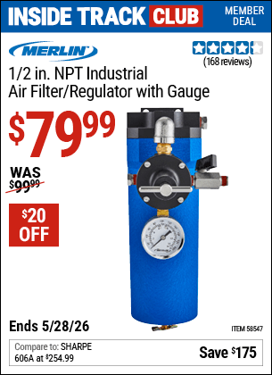 Harbor Freight Coupons, HF Coupons, 20% off - MERLIN Industrial Air Filter Regulator 