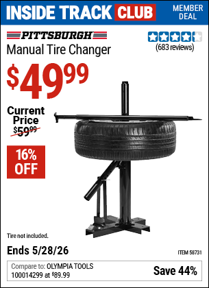 Harbor Freight Coupons, HF Coupons, 20% off - PITTSBURGH Manual Tire Changer 