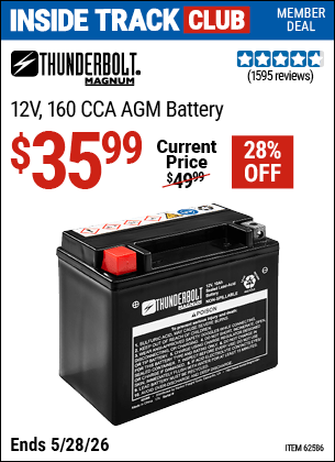 Harbor Freight Coupons, HF Coupons, 20% off - 12v 10 Ah Sealed Lead Acid Battery