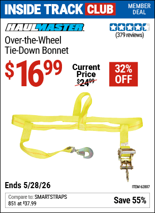 Harbor Freight Coupons, HF Coupons, 20% off - Over-the-wheel Tie Down Bonnet