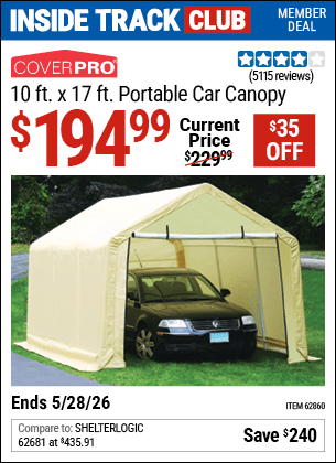 Harbor Freight Coupons, HF Coupons, 20% off - 10 Ft. X 17ft. Portable Garage