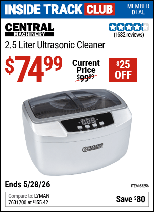 Harbor Freight Coupons, HF Coupons, 20% off - 2.5 Liter Ultrasonic Cleaner
