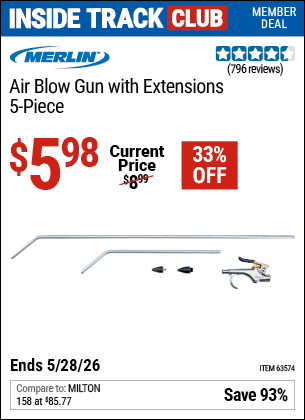 Harbor Freight Coupons, HF Coupons, 20% off - Merlin Air Blow Gun With 2 Ft. Extension