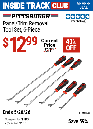 Harbor Freight Coupons, HF Coupons, 20% off - Panel/trim Removal Tool Set 6 Pc.