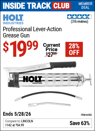 Harbor Freight Coupons, HF Coupons, 20% off - Professional Lever Action Grease Gun