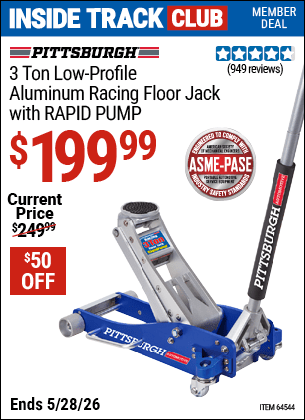 Harbor Freight Coupons, HF Coupons, 20% off - 3 ton Aluminum Rapid Pumpxc2xae Racing Floor Jack