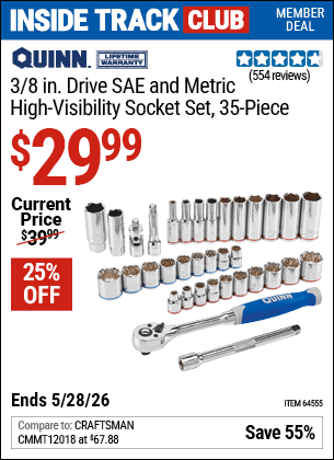 Harbor Freight Coupons, HF Coupons, 20% off - Quinn 35 Piece, 3/8