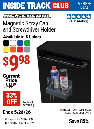 Harbor Freight Coupons, HF Coupons, 20% off - Magnetic Spray Can And Screwdriver Holders