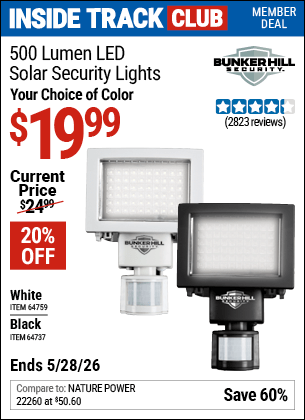 Harbor Freight Coupons, HF Coupons, 20% off - 500 Lumens Led Solar Security Light
