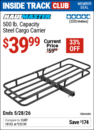 Harbor Freight Coupons, HF Coupons, 20% off - 500 Lb. Capacity Deluxe Steel Cargo Carrier