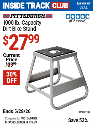 Harbor Freight Coupons, HF Coupons, 20% off - 1000 Lb. Capacity Dirt Bike Stand