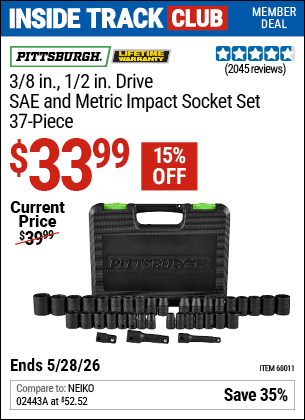 Harbor Freight Coupons, HF Coupons, 20% off - 37 Piece 3/8