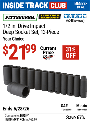 Harbor Freight Coupons, HF Coupons, 20% off - 13 Piece, 1/2