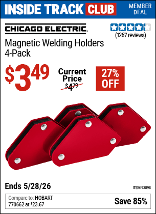 Harbor Freight Coupons, HF Coupons, 20% off - 4 Piece Magnetic Welding Holders