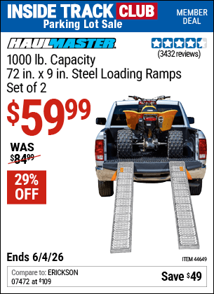 Harbor Freight Coupons, HF Coupons, 20% off - 1000 Lb. Steel Loading Ramps, Set Of Two