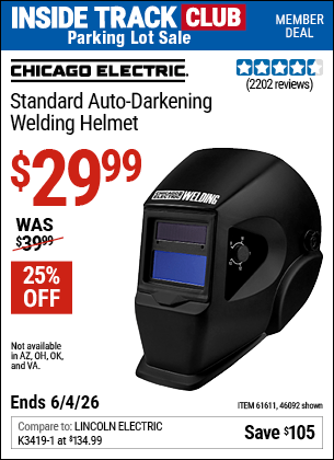 Harbor Freight Coupons, HF Coupons, 20% off - Adjustable Shade Auto-darkening Welding Helmet