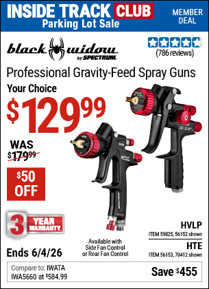 Harbor Freight Coupons, HF Coupons, 20% off - Black Widow 20 Oz. Professional Hvlp Base/clear Coat Air Spray Gun, 20 Oz. Professional Hte Compliant Top Coat Air Spray Gun
