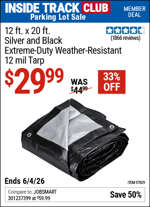 Harbor Freight Coupons, HF Coupons, 20% off - 12 ft. x 20 ft. Silver & Black Extreme Duty Weather Resistant Tarp
