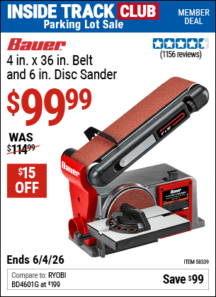 Harbor Freight Coupons, HF Coupons, 20% off - 4 in. x 36 in. Belt and 6 in. Disc Sander