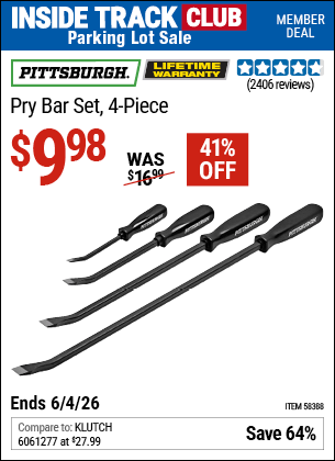 Harbor Freight Coupons, HF Coupons, 20% off - PITTSBURGH Pry Bar Set 