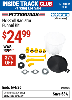 Harbor Freight Coupons, HF Coupons, 20% off - PITTSBURGH No-Spill Radiator Funnel Kit for $24.99