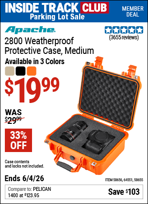 Harbor Freight Coupons, HF Coupons, 20% off - APACHE 2800 Weatherproof Protective Case 