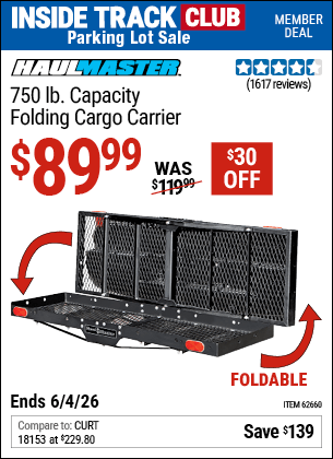 Harbor Freight Coupons, HF Coupons, 20% off - Heavy Duty Folding Steel Cargo Carrier