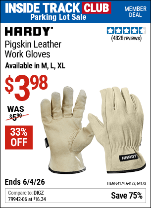 Harbor Freight Coupons, HF Coupons, 20% off - Pigskin Leather Work Gloves
