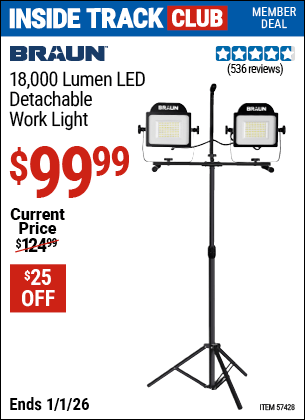 Harbor Freight Coupons, HF Coupons, 20% off - 18,000 Lumen LED Detachable Work Light