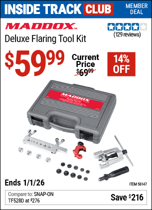 Harbor Freight Coupons, HF Coupons, 20% off - MADDOX Deluxe Brake Flaring Tool Kit for $54.99