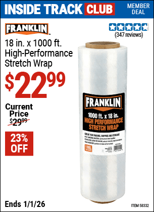 Harbor Freight Coupons, HF Coupons, 20% off - 18 in. x 1470 ft. High Performance Stretch Wrap