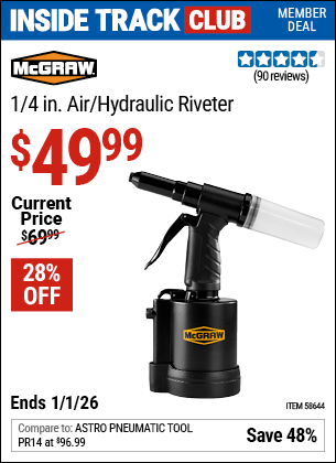 Harbor Freight Coupons, HF Coupons, 20% off - MCGRAW Air Hydraulic Riveter 