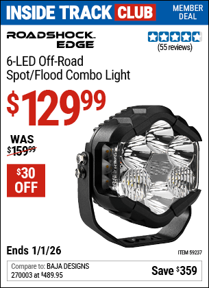 Harbor Freight Coupons, HF Coupons, 20% off - ROADSHOCK EDGE 6 LED Off-Road Spot/Flood Combo 