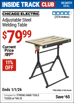 Harbor Freight Coupons, HF Coupons, 20% off - Adjustable Steel Welding Table