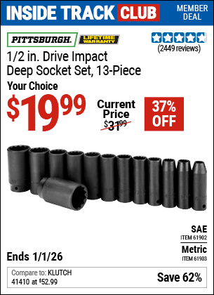 Harbor Freight Coupons, HF Coupons, 20% off - 13 Pieces, 1/2