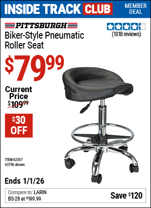 Harbor Freight Coupons, HF Coupons, 20% off - Biker-style Pneumatic Roller Seat