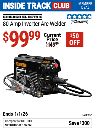 Harbor Freight Coupons, HF Coupons, 20% off - 80 Amp Inverter Arc Welder