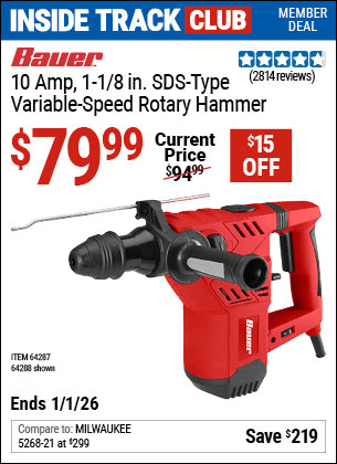 Harbor Freight Coupons, HF Coupons, 20% off - Bauer 10 Amp, 1-1/8