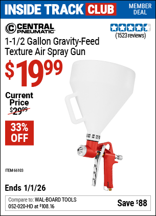Harbor Freight Coupons, HF Coupons, 20% off - 1-1/2 Gallon Texture Spray Gun