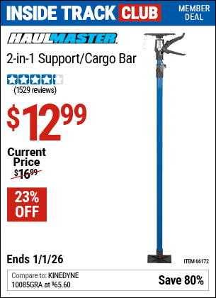 Harbor Freight Coupons, HF Coupons, 20% off - 2-in-1 Support/cargo Bar