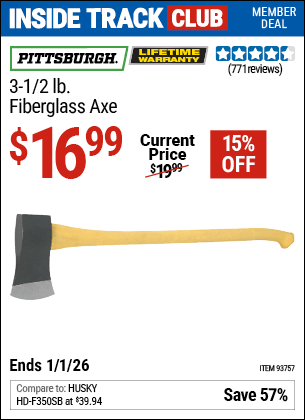 Harbor Freight Coupons, HF Coupons, 20% off - 3-1/2 Lb. Fiberglass Axe