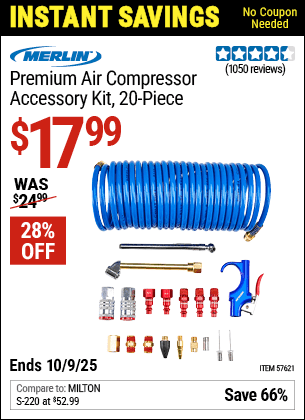 Harbor Freight Coupons, HF Coupons, 20% off - Premium Air Compressor Accessory Kit, 20 Pc.